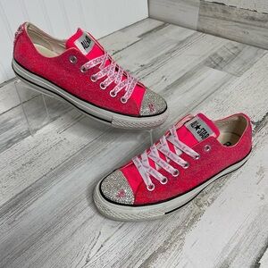 Custom Made Low Top Pink Breast Cancer Awareness All Star Converse